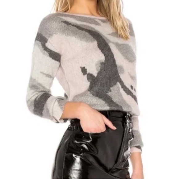 Rag & Bone Muted Abstract Camo Wool Silk Alpaca High Neck Sweater Extra Small XS - Picture 1 of 12